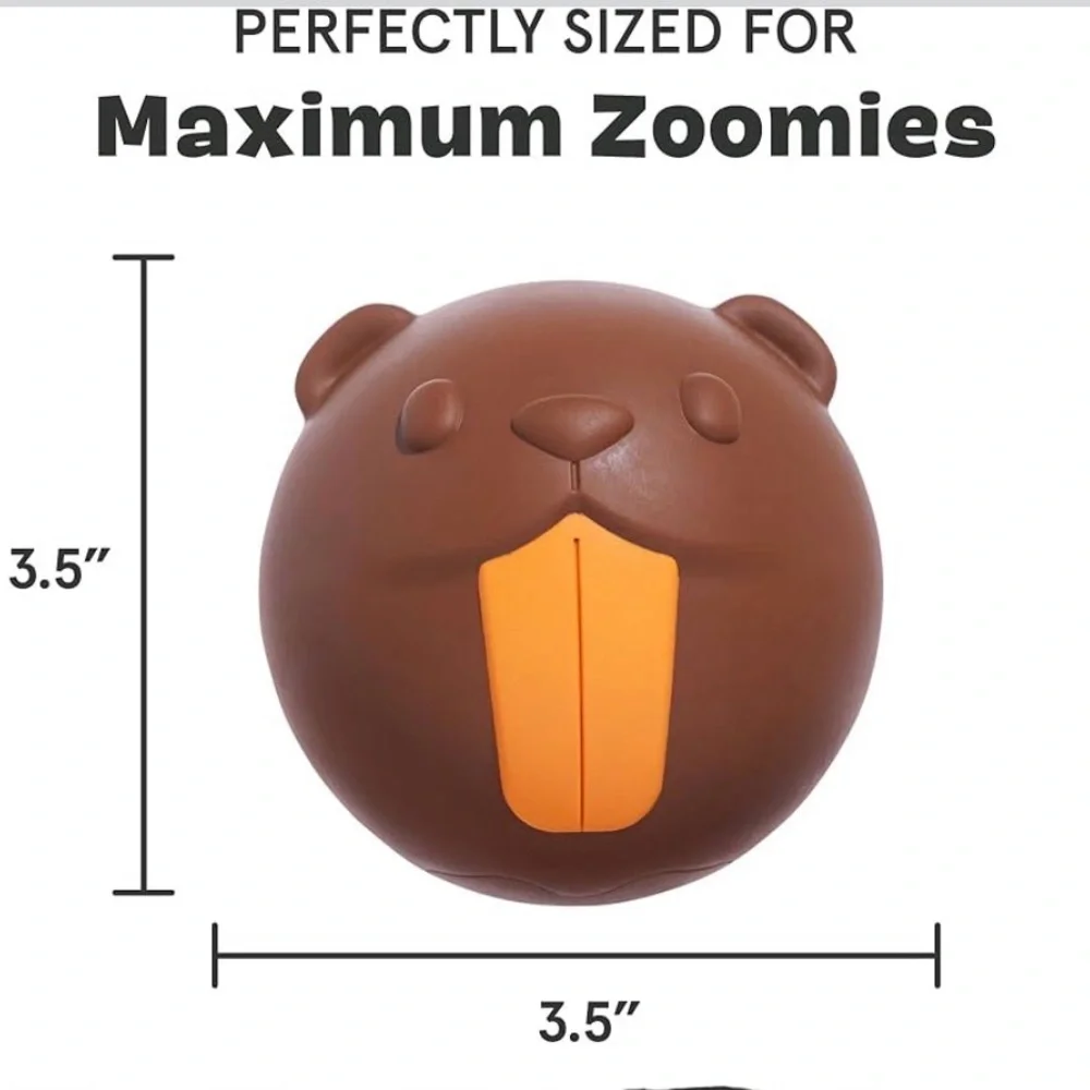 Bark Box Super Chewer L Dog toy NEW RICOCHET THE NUTRIA heavy rubber ball